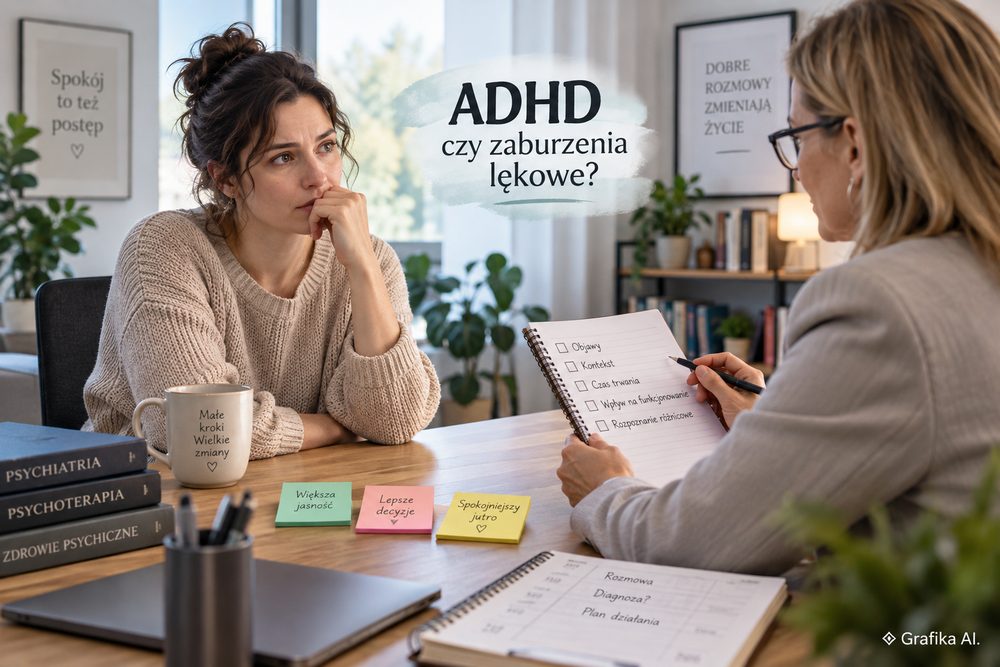 Konsultacja ze specjalistką dotycząca różnicowania ADHD i zaburzeń lękowych